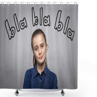 Personality  Woman Hearing Lie Shower Curtains