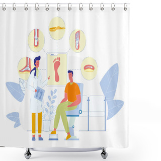 Personality  Flat Feet Correction With Insoles Vector Concept Shower Curtains