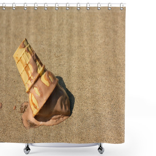 Personality  Dropped Icecream Cone Shower Curtains