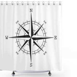Personality  Compass Icon Isolated On White Background Shower Curtains