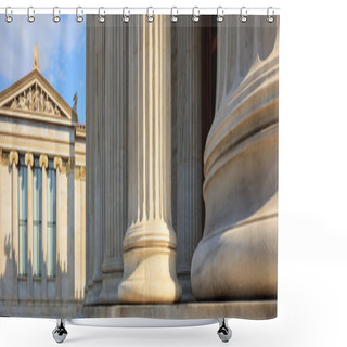 Personality  Greek Marble Pillars Infront Of A Classical Building Shower Curtains