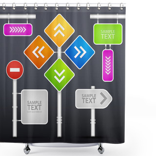 Personality  Editable Street Signs, Vector Design Shower Curtains