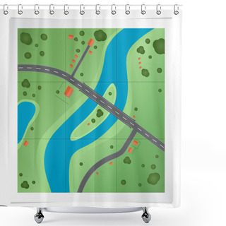 Personality  Vector Illustration Of Road Map. Shower Curtains