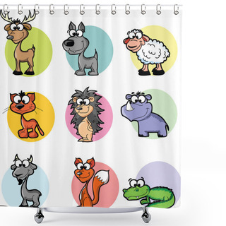 Personality  Cartoon Animals Shower Curtains