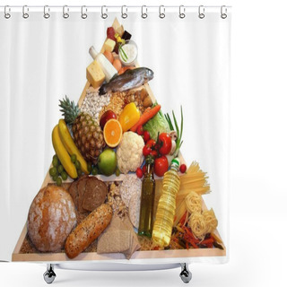 Personality  Food Pyramid Shower Curtains
