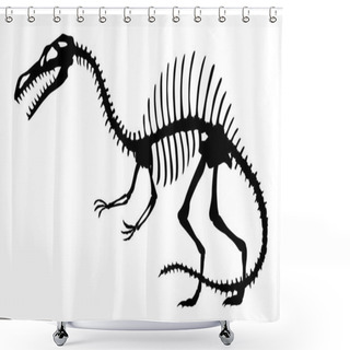 Personality  Dinosaur Skeleton. Dino Monsters Icon. Shape Of Real Animal. Sketch Of Prehistoric Reptiles. Vector Illustration Isolated On White. Hand Drawn Sketch. Shower Curtains