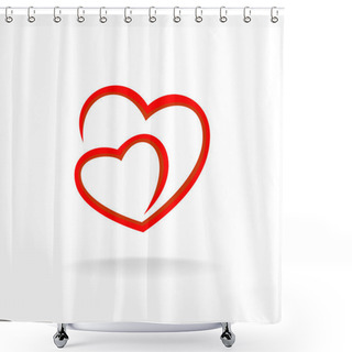 Personality  Two Hearts Logo Shower Curtains