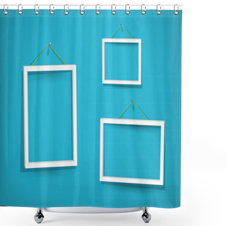 Personality  White Frame On The Wall Shower Curtains
