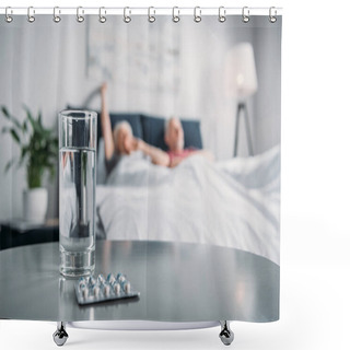 Personality  Glass Of Water And Medicines Shower Curtains