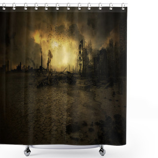 Personality  Background Apocalyptic Scenario V2 Shower Curtains