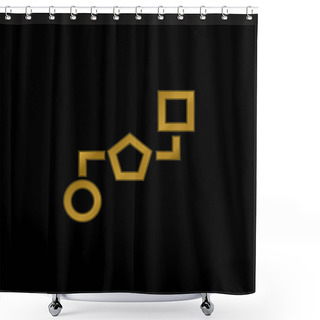 Personality  Block Schemes Of Three Geometric Shapes Connected By Lines Gold Plated Metalic Icon Or Logo Vector Shower Curtains