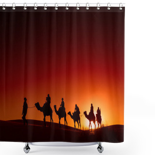 Personality  Camel Caravan Going Through The Desert Shower Curtains
