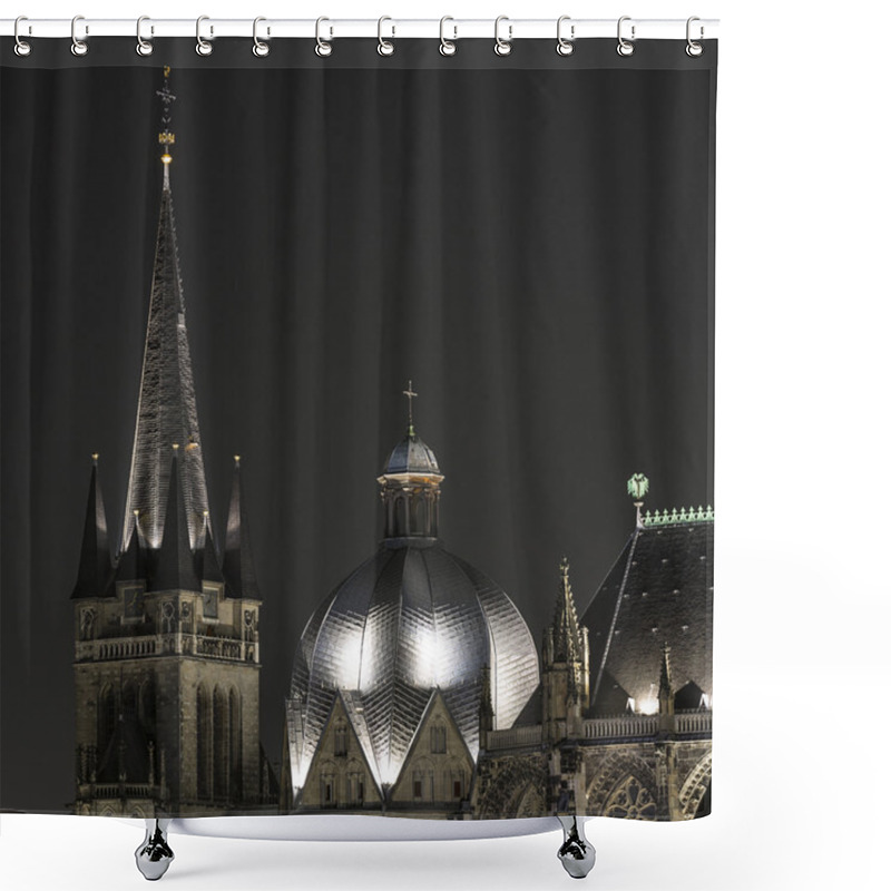 Personality  Aachen Cathedral Night Aachen Aix-la-chapelle Imperial Imperial Cathedral Church Gothic Monument Shower Curtains