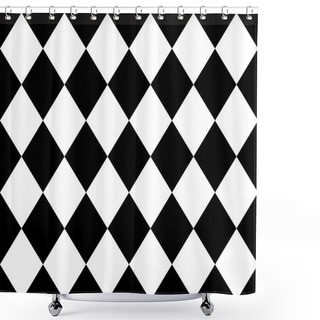 Personality  Diagonal Squares, Rhombus Pattern Shower Curtains