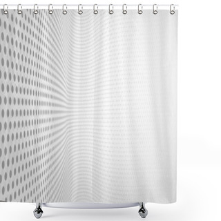 Personality  3D Abstract Monochrome Background With Dots Pattern Vector Design, Technology Theme, Dimensional Dotted Flow In Perspective, Big Data, Nanotechnology. Shower Curtains