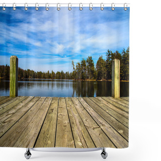 Personality  A Day At The Lake Shower Curtains