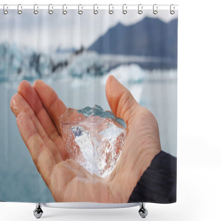 Personality  A Piece Of A Glacial Ice Shower Curtains