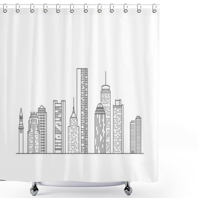 Personality  Boston city skyline. USA. shower curtains