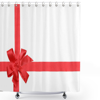 Personality  Gift Red Ribbon And Bow Shower Curtains