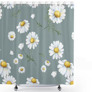 Personality  Hand Drawn White Common Daisy Pattern Shower Curtains