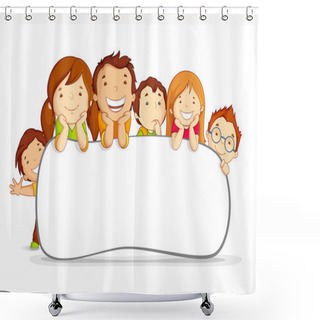 Personality  Kids Behind Placard Shower Curtains