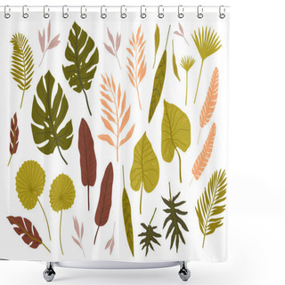 Personality  Tropical Palm Leaves. Jungle Spirit. Isolted Fern, Monstera And Other Leaves. Vector Illustration. Shower Curtains