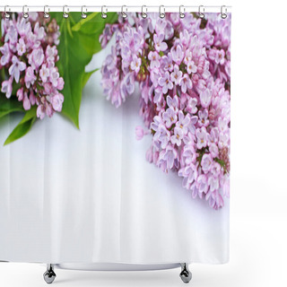 Personality  Beautiful Lilac Flowers White Background Shower Curtains