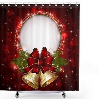 Personality  Gold Christmas Bells Shower Curtains