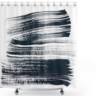 Personality  Abstract Painting With Black Strokes On White  Shower Curtains