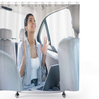 Personality  African American Woman In Taxi  Shower Curtains