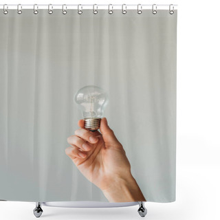 Personality  Woman Holding Lamp In Hand Shower Curtains