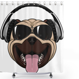 Personality  Funny Laughing Pug Shower Curtains