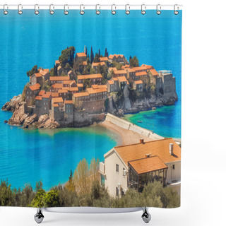 Personality  The Fortified Village Of St Stefan, Montenegro Shower Curtains