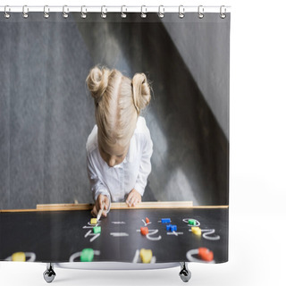 Personality  Child Studying Numbers Shower Curtains
