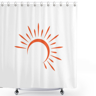 Personality  Sun Wave Logo Template Vector Symbol Nature Shower Curtains
