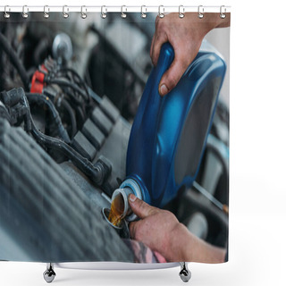 Personality  Automechanic Changing Motor Oil Shower Curtains