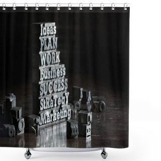 Personality  Business Concept: Words Of Antique Metal Letter-press Type. Shower Curtains