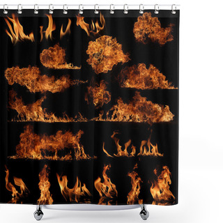 Personality  High Resolution Fire Collection Shower Curtains