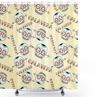 Personality  Seamless Pattern With Skulls Shower Curtains