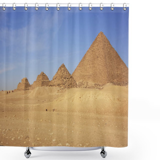 Personality  Pyramid Of Menkaure And Pyramids Of Queens, Cairo Shower Curtains