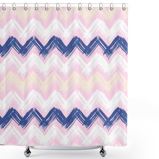 Personality  Hand Painted Chevron Pattern Shower Curtains