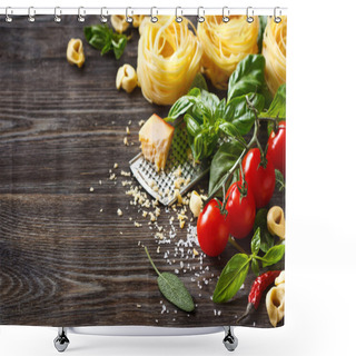 Personality  Italian Food Ingredients. Shower Curtains