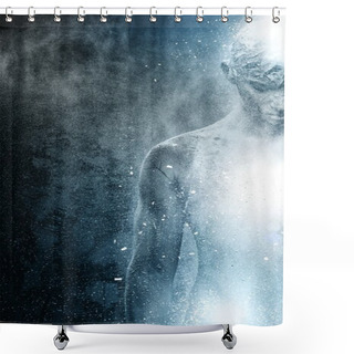 Personality  Man With Conceptual Spiritual Body Art Shower Curtains
