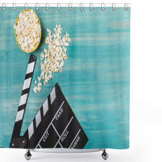 Personality  Popcorn And Movie Clapper Shower Curtains