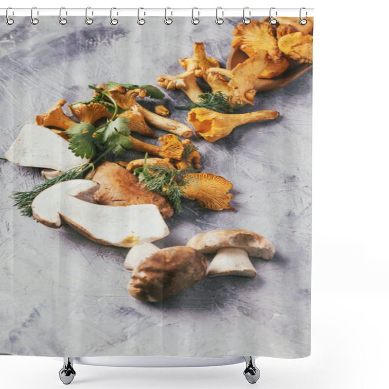 Personality  Chanterelle And Porcini Mushrooms Shower Curtains