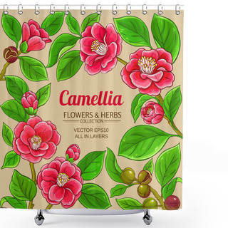 Personality  Camellia Vector Frame Shower Curtains
