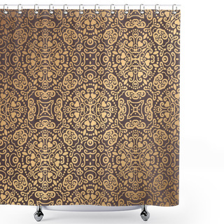 Personality  Golden Arabesque Pattern Shower Curtains