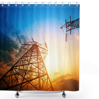 Personality  High Voltage Post Shower Curtains