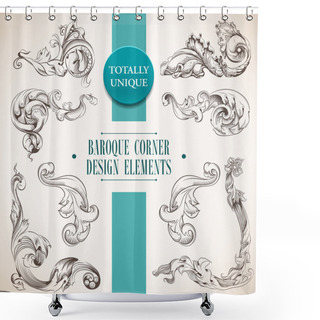 Personality  Baroque Corner Design Elements Shower Curtains