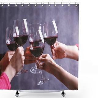 Personality  Glasses Of Red Wine  Shower Curtains
